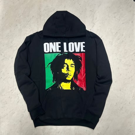 LA発 ONE LOVE ワンラブ グラフィック プルオーバー パーカー RASTA レゲエ (GFX/Hdy19)