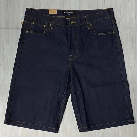 老舗LAブランド KnoBetta ノーベター 濃紺 インディゴ RAW INDIGO デニム 太め ショートパンツ (SJNS2)