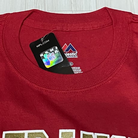 NFL公式 Majestic Athletic サンフランシスコ フォーティナイナーズ 49ers 半袖 Tシャツ 赤