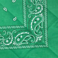 ペイズリー バンダナ Paisley Bandana ヴィンテージ調 大判サイズ 54cm ジェードグリーン (BNDN99)