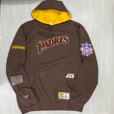 USA限定 Mitchell&Ness USA サンディエゴ パドレス Team Origins プルオーバー パーカー PADRES