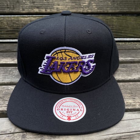 Mitchell&Ness ミッチェル&ネス LA ロサンゼルス Lakers レイカーズ 公式 スナップバックキャップ 黒