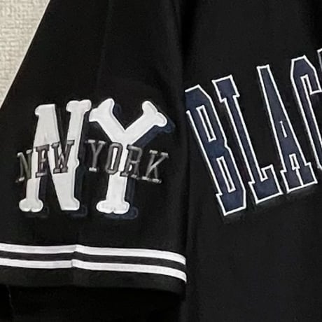 【3XL】 二グロリーグ NEGRO 『NY ブラック ヤンキース』 BLACK YANKEES ＃99 ベースボールシャツ 黒