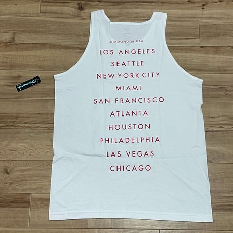 米国  ダイヤモンドサプライ Diamond Supply Co タンクトップ 白 USAシティーズ CITIES(TT8)