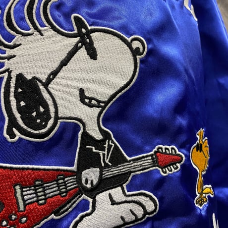 【Yokosuka刺繍入り】スカジャン SUKAJAN スヌーピー Snoopy 青 Classic Peanuts