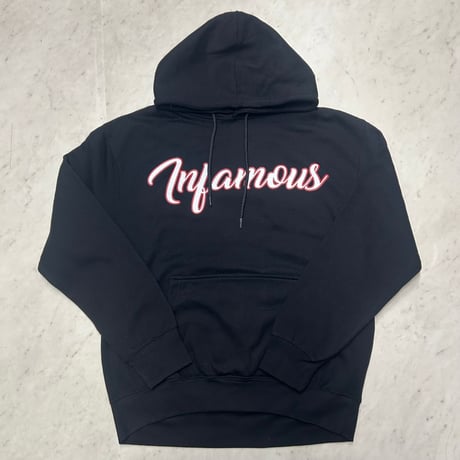 LA発 Infamous インフェイマス Monroe グラフィック プルオーバー パーカー バックプリント 黒 (GFX/Hdy103)