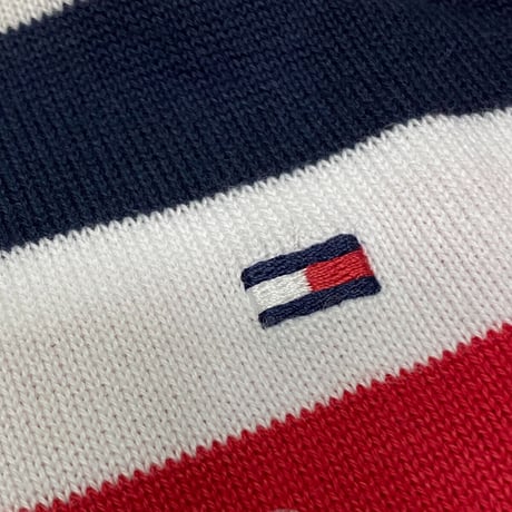 USAモデル TOMMY HILFIGER カラーブロック クルーネック セーター グレー (R4F-13)