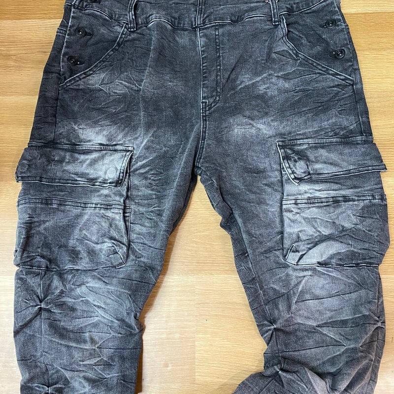 りんご　極美品　ダークグレー デニム調　オーバーオール スノーボード 40%off 2025春夏 DENIMDUNGAREE 8OZデニム オーバーオール 14；ブルー