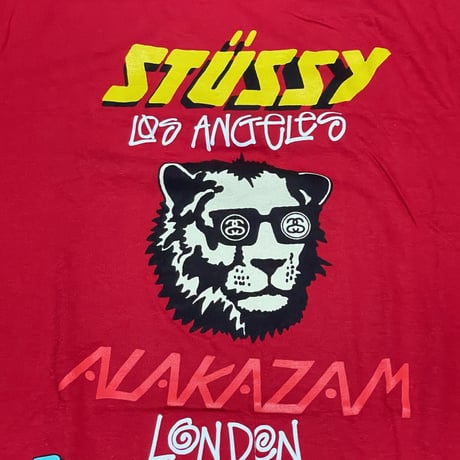 【S】Stussy ステューシー Alakazam アラカザム 半袖 ワールドツアーTシャツ 赤 ストリート 西海岸  (40)