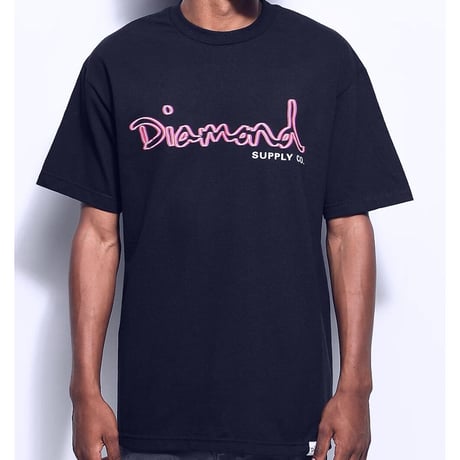 【2XL】 Diamond Supply Co ダイヤモンドサプライ 半袖 Tシャツ Neon ネオン 紺 ネイビー LA