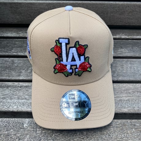 球団史上初優勝記念 Newera ニューエラ 9Forty Aフレーム LA Dodgers ロサンゼルス ドジャース 薔薇 キャップ (940-212)