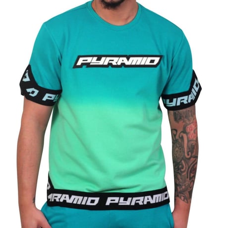日本未入荷 BLACK PYRAMID ブラックピラミッド 半袖 タイダイ スウェット Tシャツ 緑 グラデーション