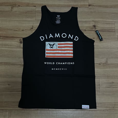 【L】 米国  ダイヤモンドサプライ Diamond Supply Co タンクトップ 黒 Founders USA (TT10)