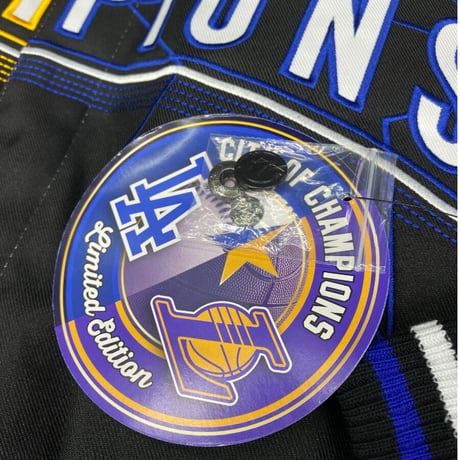 【限定】優勝記念スタジャン JHデザイン City Of Champions レイカーズ NBA ドジャース MLB 黒