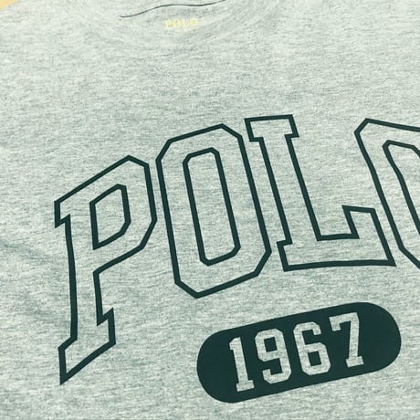 USAモデル POLO RALPH LAUREN ラルフローレン est. クルーネック Tシャツ グレー (RL1)