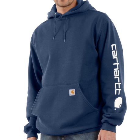 米国仕様 Carhartt USA カーハート ミッドウェイト ルーズフィット Loosefit プルオーバー パーカー 紺 (CHT-H2)