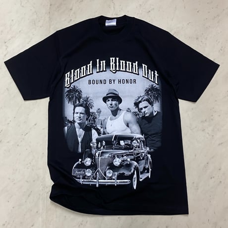 Blood In Blood Out アンダーグラウンド グラフィック ヘビーウェイト Tシャツ Familia 黒 (GTS67)