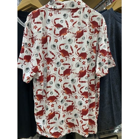 【特別SALE価格】ROBINSON アロハシャツ ALOHA 半袖 オープンカラー 開襟 カニ 蟹 和柄 R10