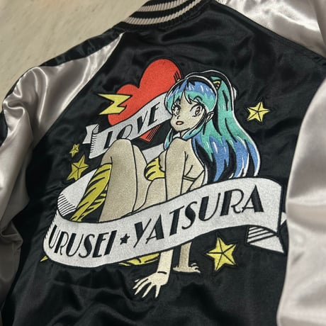 【Yokosuka刺繍入り】 横須賀発祥 スカジャン SUKAJAN 刺繍 うる星やつら Urusei Yatsura ラムちゃん 黒 (SKJ72)