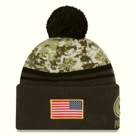 NEWERA ニューエラ NFL グリーンベイ パッカーズ 迷彩 フリース ニット帽 ベテランズデー 退役軍人