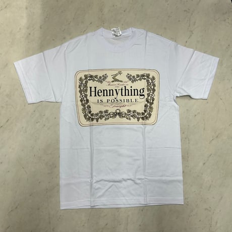 LA発 Hennything Is Possible Tonight オマージュ グラフィック 半袖 ヘビーウェイト Tシャツ 白 (GTS130)