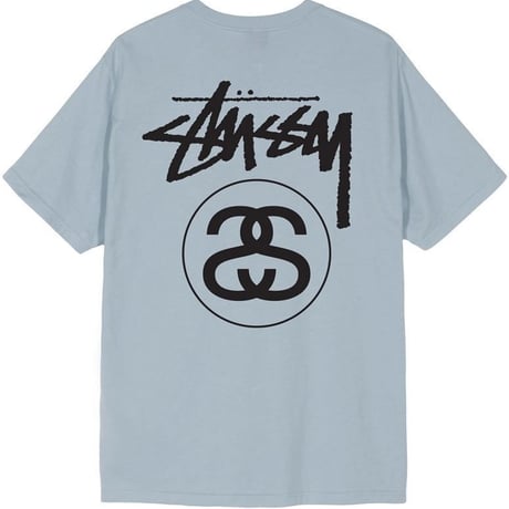 Stussy ステューシー 人気ロゴ STOCK SS LINK ストック SSリンク 半袖 Tシャツ Slate スレートブルー