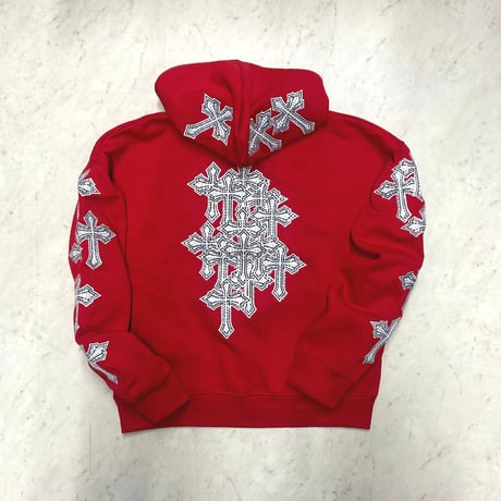 米国ブランド FWRD Denim NY クリスタル テンプル 十字架 パーカ Crystalized Templar (Hdy102)