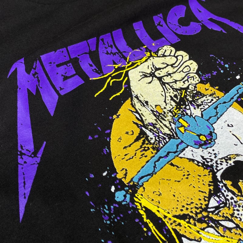 LA発 Metallica メタリカ SKULL 半袖 ヘビーウェイト Tシャツ 黒 バンドT...