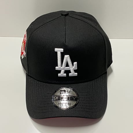 海外限定 Newera ニューエラ 9Forty Aフレーム LA Dodgers ドジャース 50th Anniv キャップ 黒 赤 (940-290)