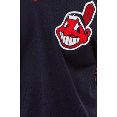 Mitchell&Ness ミッチェル&ネス MLB バッティングプラクティス BPジャージ 公式 ユニフォーム INDIANS インディアンス 紺