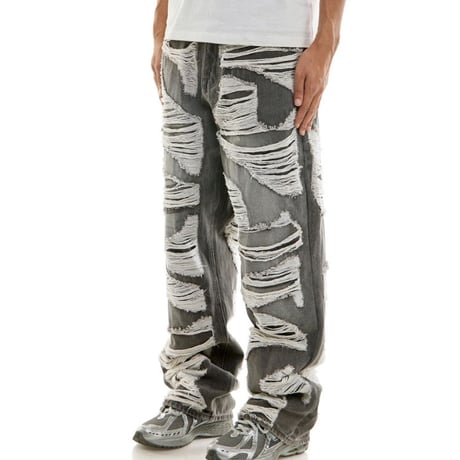 海外限定 KDNK ディーケーエヌケー Distressed Baggy ディストレスト バギー ジーンズ (JNS50)