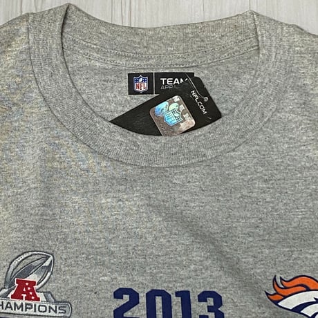 NFL公式 Team Apparel 限定 Broncos デンバー ブロンコス AFC チャンピオンズ 半袖 Tシャツ グレー
