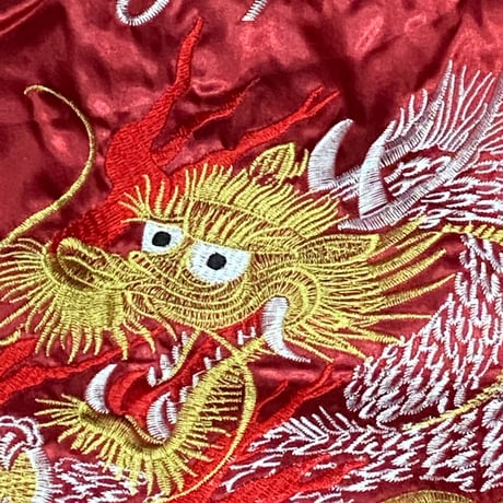 KIDS【激安SALE】 横須賀発祥 スカジャン 横須賀ジャンパー SUKAJAN 中綿入り 龍 ドラゴン 赤