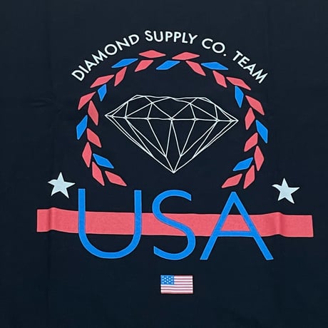 【4XL】 米国製 ダイヤモンドサプライ Diamond Supply Co. 半袖 Tシャツ 紺 USA Team (T16)