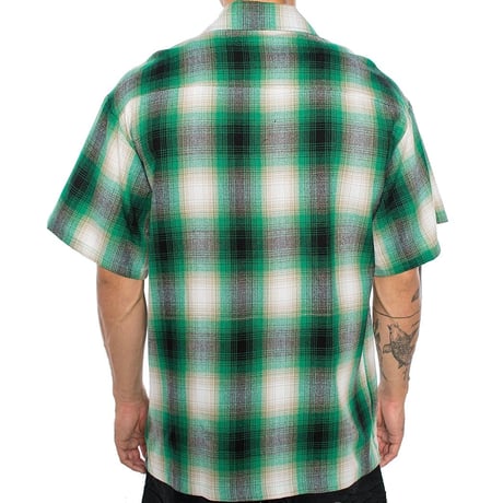アメリカ製 CALTOP キャルトップ 半袖 オンブレチェックシャツ GREEN WHITE 緑 白 (SBS39)