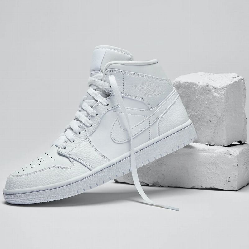 NIKE ナイキ AIR JORDAN1 MID エアジョーダン1 ミッドカット 白 ...