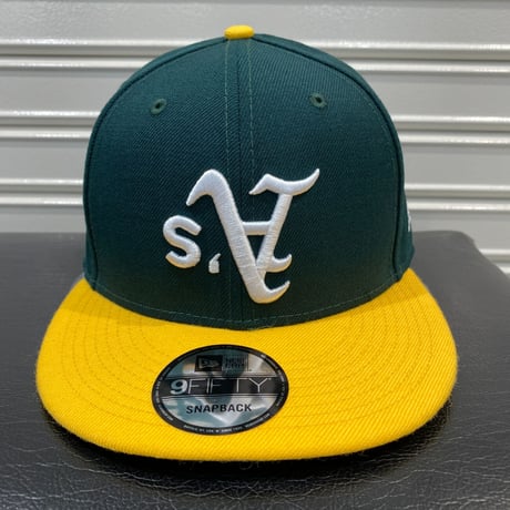 USA限定 Newera ニューエラ 9FIFTY アップサイドダウンロゴ スナップバック MLB アスレチックス