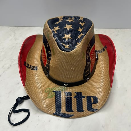 つば広 ウエスタンハット Cowboy Hat カウボーイハット 星条旗 ヴィンテージテイスト (CBH4)