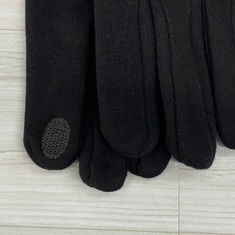 【スマホ/タッチパネル対応】極暖 グローブ 手袋 ボタン付き 裏起毛素材 ブラック