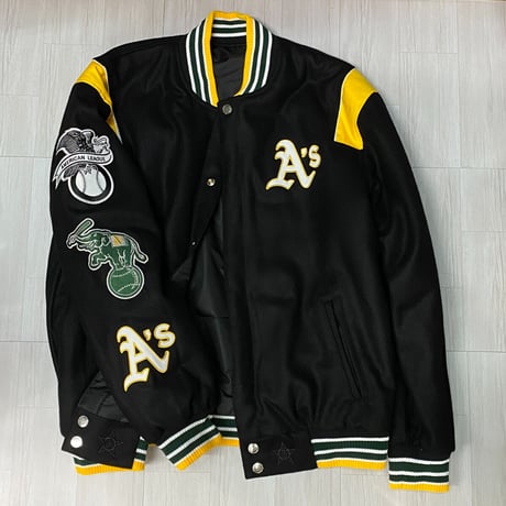 USA限定 JHデザイン A's オークランド アスレチックス MLB  リバーシブル スタジャン