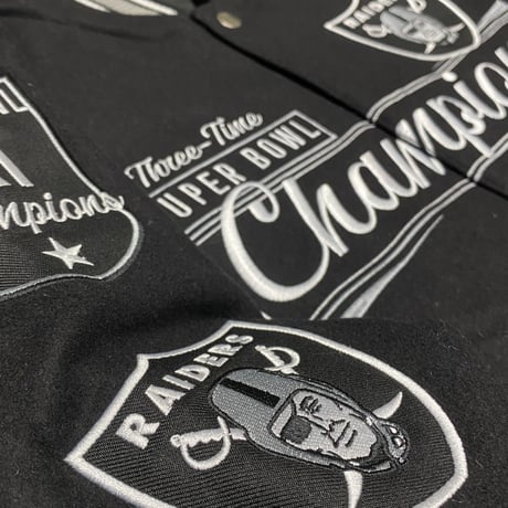 海外限定 NFL JHデザイン LV Raiders ラスベガス レイダース チャンピオンズ リバーシブル スタジャン