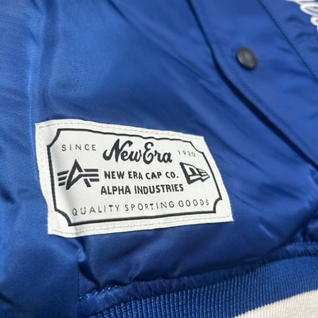 米国仕様 New Era ニューエラ Alpha Industries アルファインダストリーズ MLB LA ドジャース MA-1 ジャケット ドジャーブルー