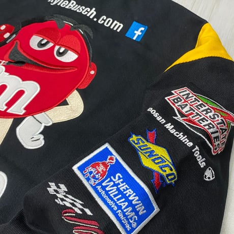 NASCAR ナスカー 限定モデル JHデザイン M&M's レーシングジャケット 刺繍 KYLE BUSCH (NSCR14)