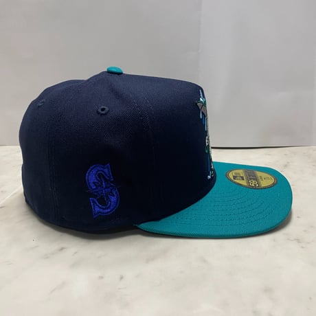 海外限定 NEWERA ニューエラ 59FIFTY Aフレーム Mariners シアトル マリナーズ Cartoon キャップ (25-6)