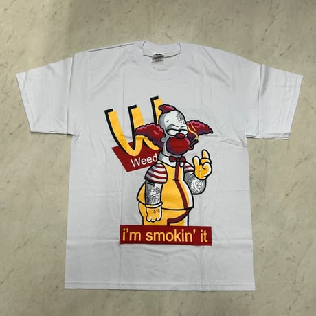 LA発 I'm Smokin' it アンダーグラウンド グラフィック ヘビーウェイト Tシャツ 白 (GTS71)