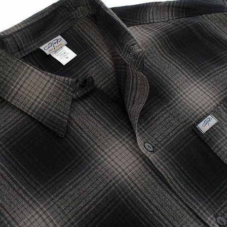アメリカ製 CALTOP キャルトップ 半袖 オンブレチェックシャツ CHARCOAL BLACK チャコール (SBS31)