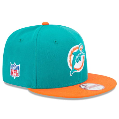 USA正規品 NFL ニューエラ NEWERA 旧ロゴ MIAMI マイアミ Dolphins ドルフィンズ スナップバック 9Fifty アメフト 調節可 キャップ Baycik 2トーン