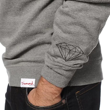 Diamond Supply ダイヤモンドサプライ Trademark クルーネック スウェット トレーナー ガンメタ