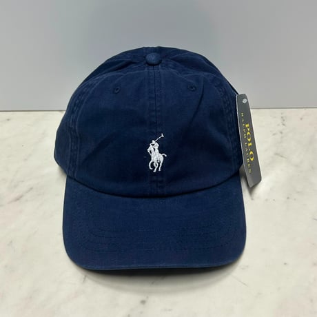 POLO RALPH LAUREN ラルフローレン Iconic Ball Cap ポニーロゴ アイコニック ダッドキャップ 紺/白ロゴ (RLC2)
