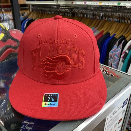 【7.3/8】 Reebok リーボック Flames カルガリー フレームス NHL キャップ 赤 アイスホッケー